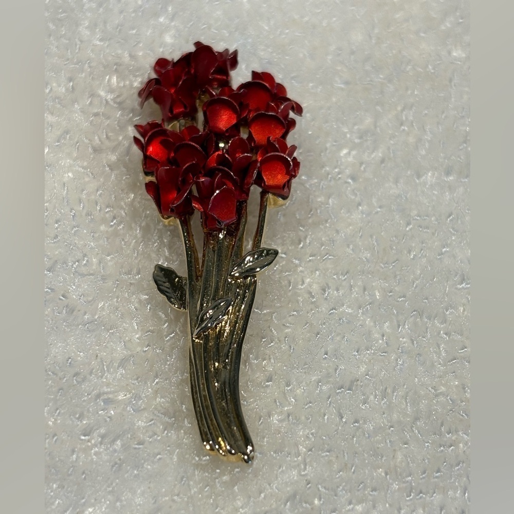 Vintage Avon David Mons 1997 Roses Bouquet Brooch Pin